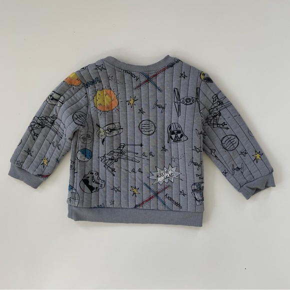 Star Wars Gray Grey Baby Boy Quilted Jogger Set Ribbed Set Size 18 Months - Picture 4 of 7